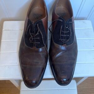 John Fluevog Brown & Black Two-Tone Leather Oxfords, Size 13